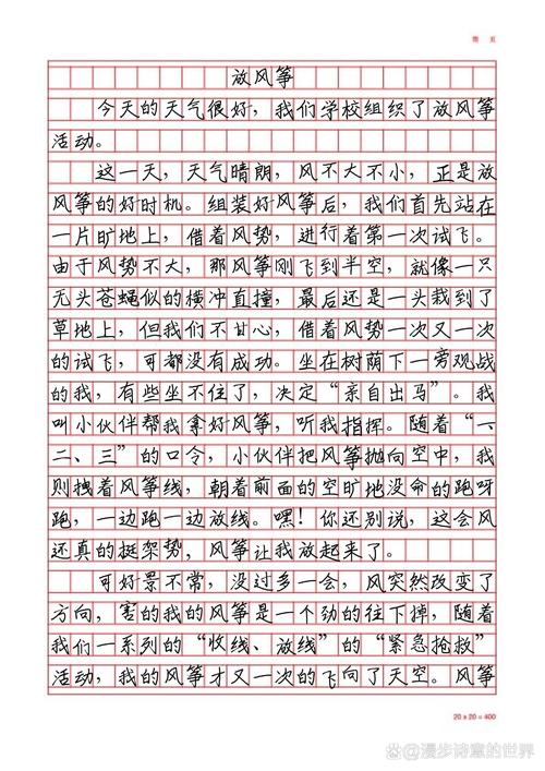 放风筝作小学作300字（合集12篇）