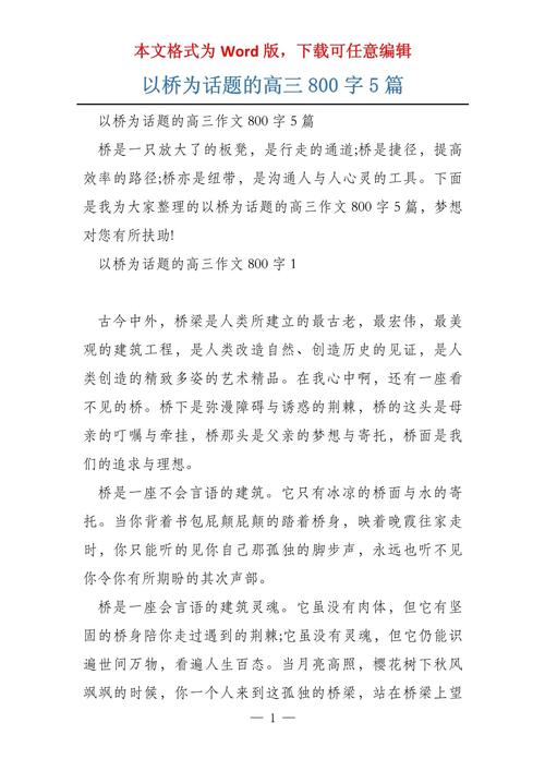 未来的作文桥作文800字