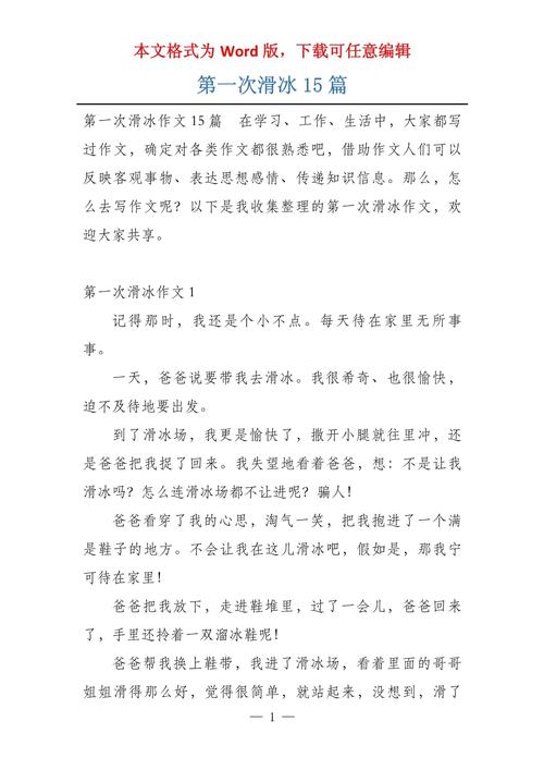 滑冰作作文网800字