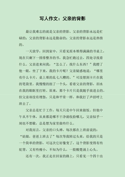 父亲的高中作背影初中作文600字