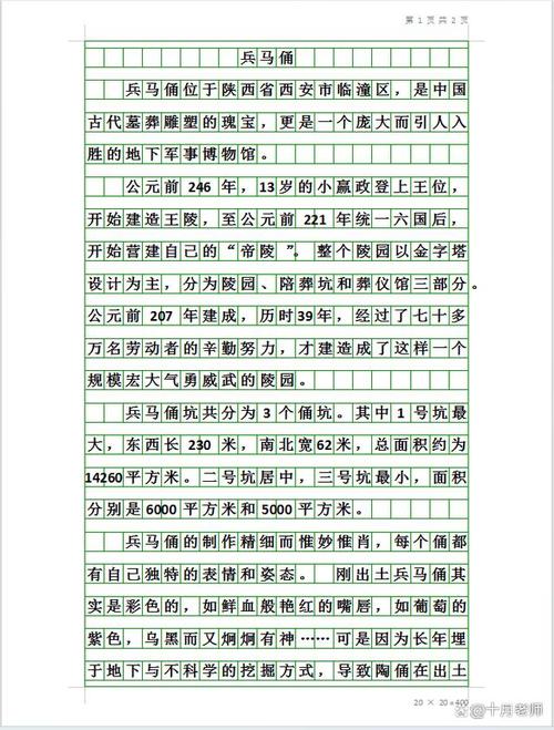 秦兵马俑作看图作文600字