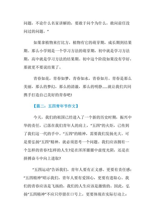 精选五四青年节感想作小学作800字