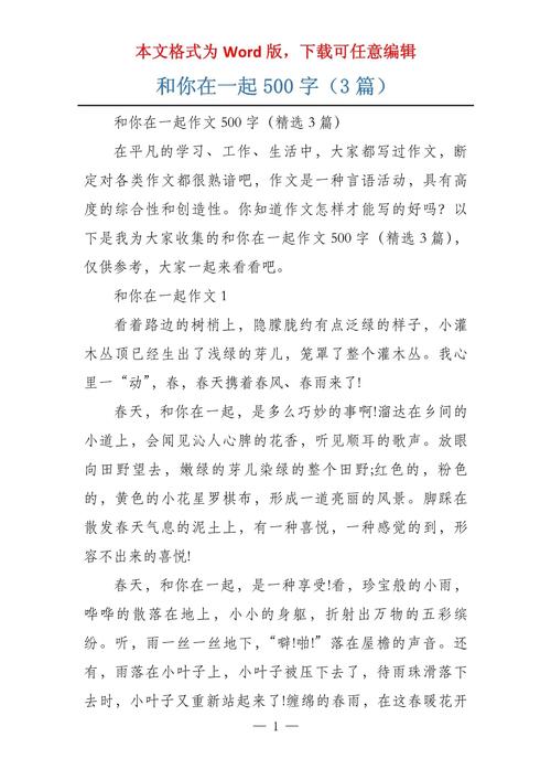 同你在一起作作文600字
