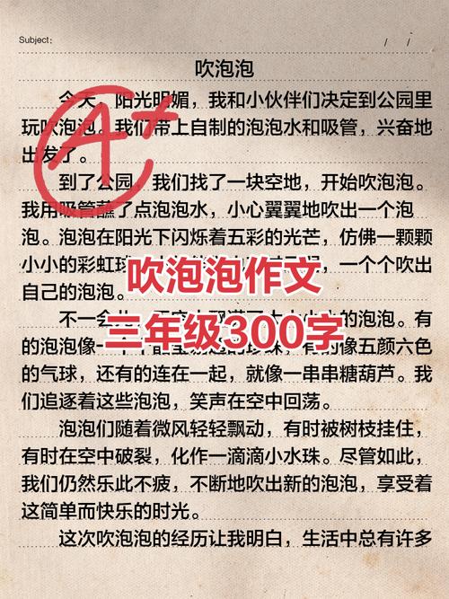 吹泡泡的作文大全作文300字左右优秀作文