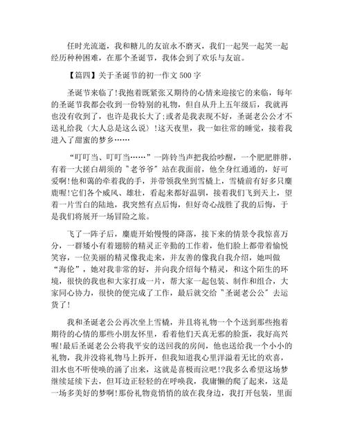 圣诞作大学作500字初一精选