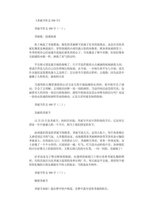 圣诞节初中作优秀作文