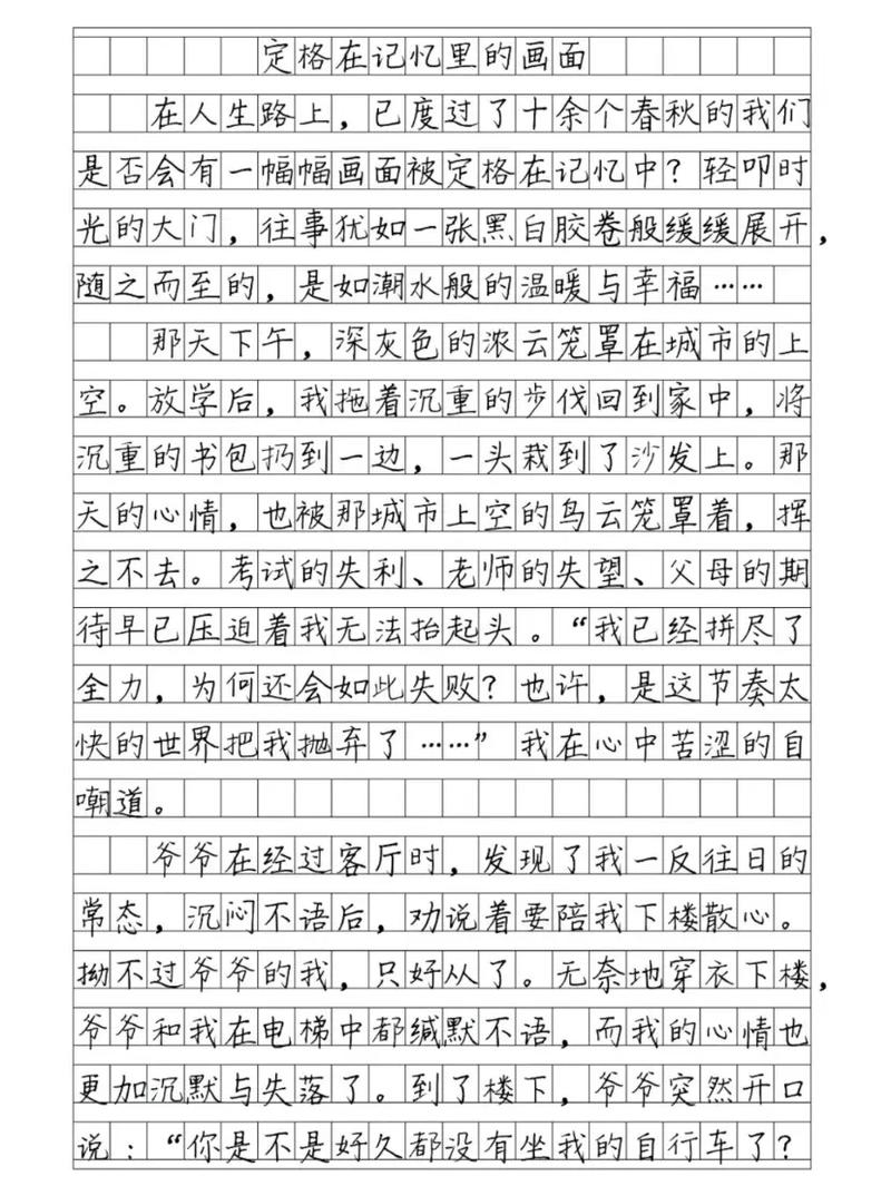 定格在记忆中的高中作画面初三写事作文600字（通用合集）
