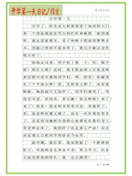 开学第一天日记初初中作生范文（精选6篇）
