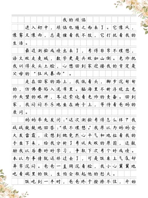 忧愁的看图作文作文500字六年级（通用合集）
