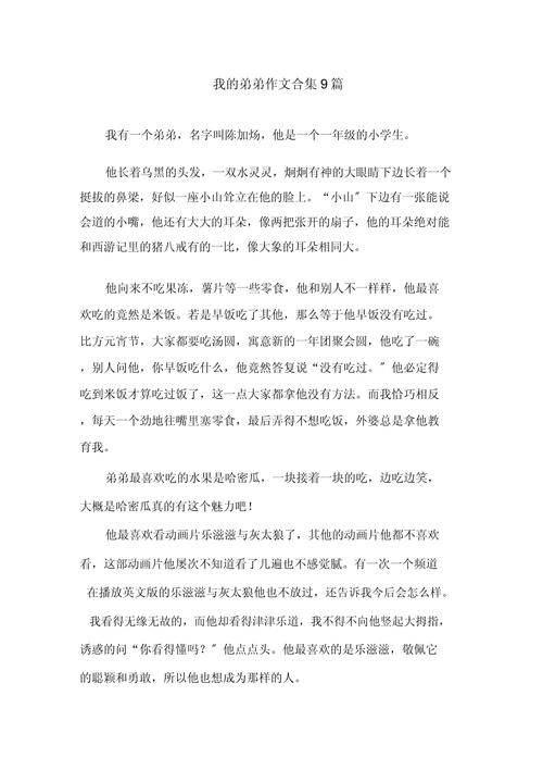 我的作文大全弟弟作文800字