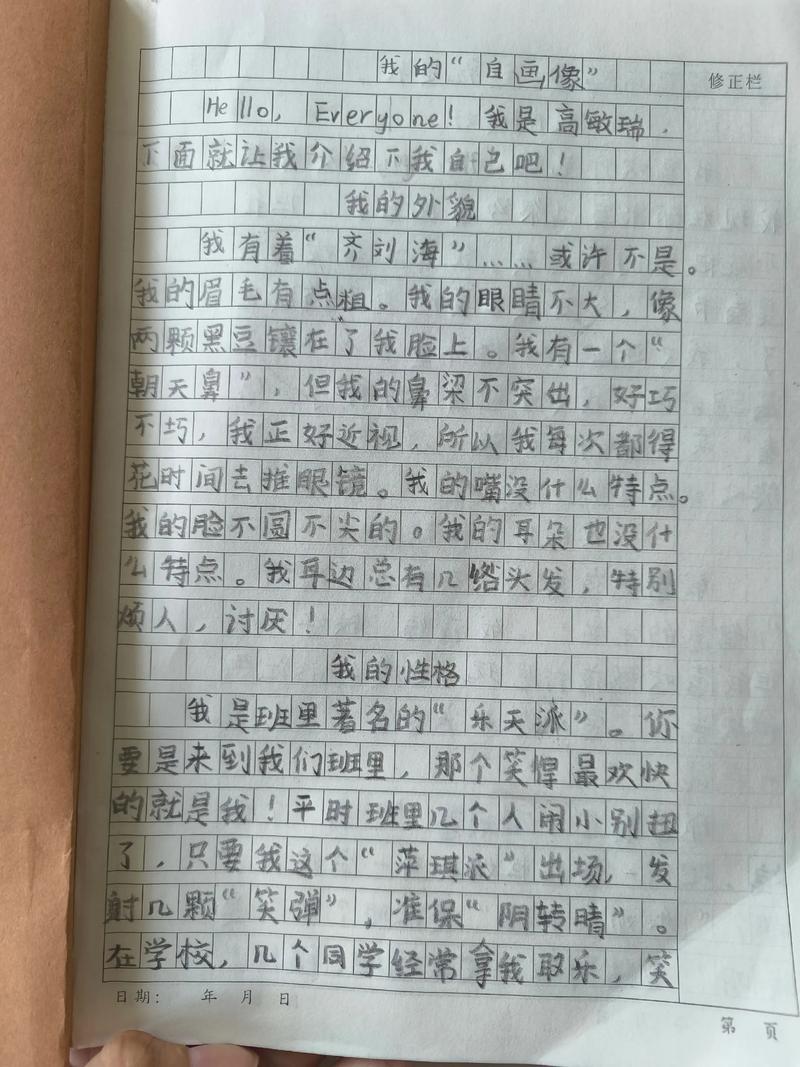 我的小升初作文自画像作文600字女生
