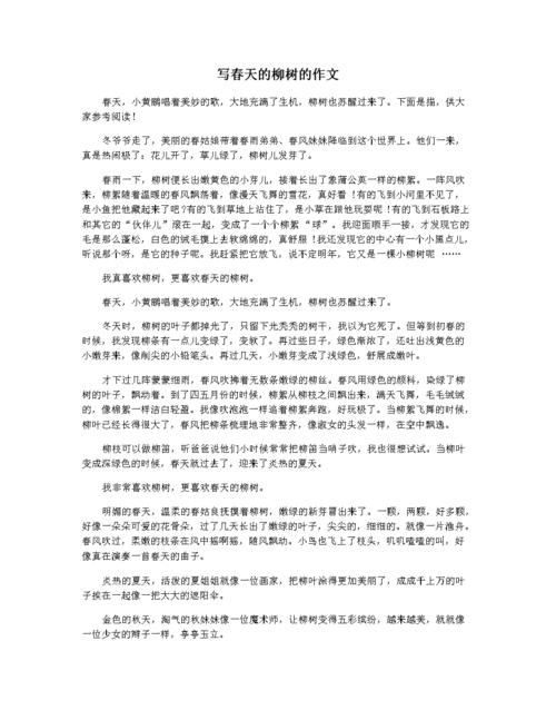 春天的六年级作文柳树作文600字初中（合集9篇）