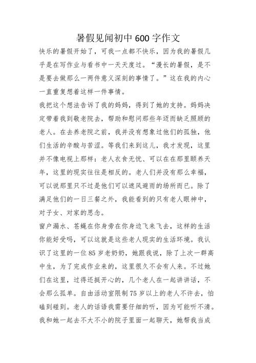 暑假见闻三年高中作作文锦集