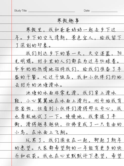 有趣的作文寒假作文400字小学四年级2022最新