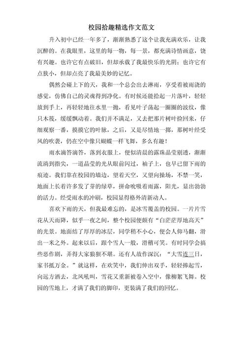 校园趣事作大学作600字初中