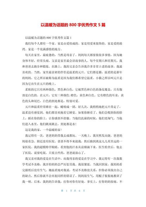 温暖的优秀作文阳光作文800字