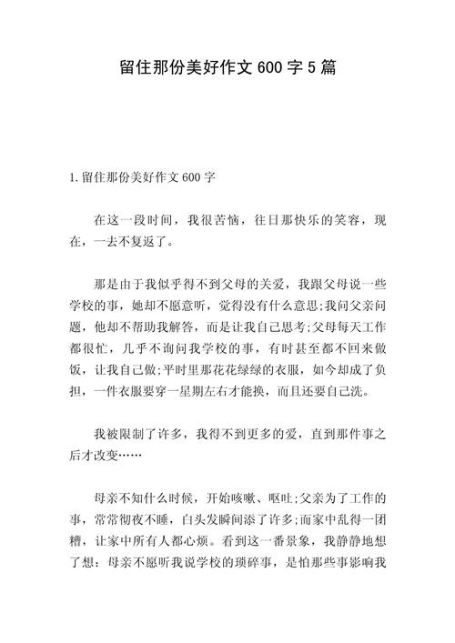 留住那份美好作小升初作文