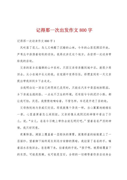 记得作文网那一次出发初三作文600字(通用合集)