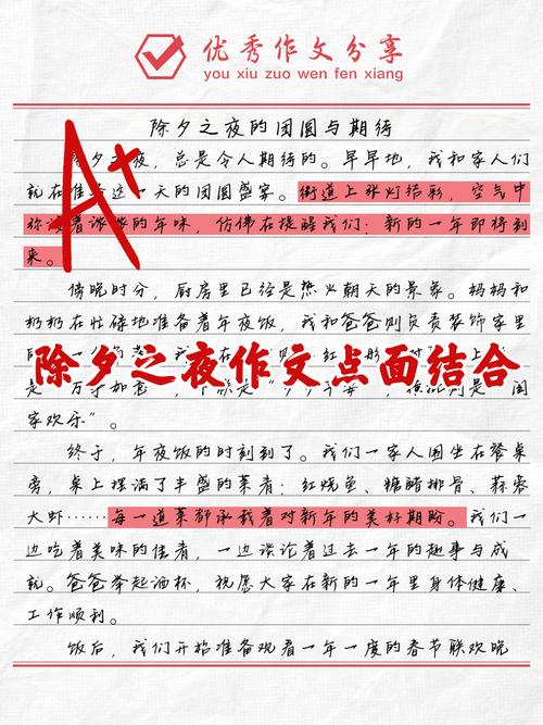 除夕之夜作文450字六年小升初作文最新