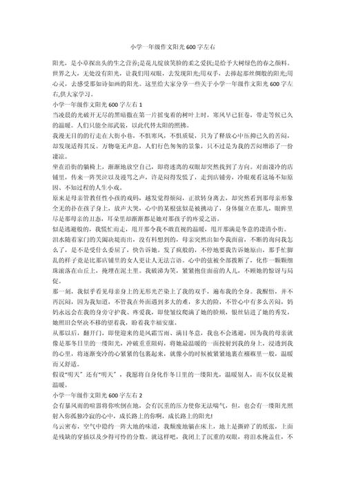 难忘那一缕阳光600字左右优秀作作文大全