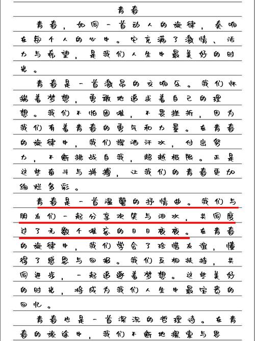 青春作作文素材700字高中生