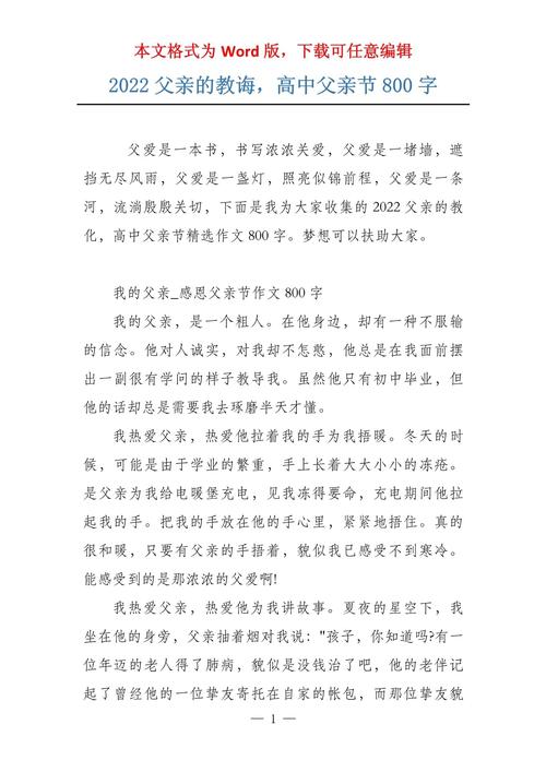高一父亲节作六年级作文800字