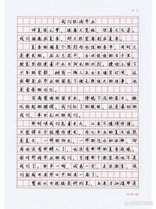 高三毕业季作高中作900字