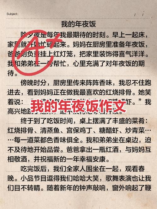 吃年夜饭作文250字小学二年大学作最新