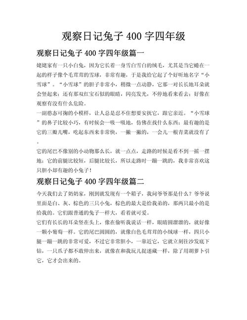 四年作文大全兔子作文