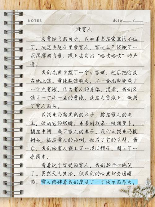 堆雪人的高中作作文八年级