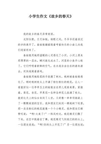 家乡的高中作春天作文300字小学二年级(优秀)